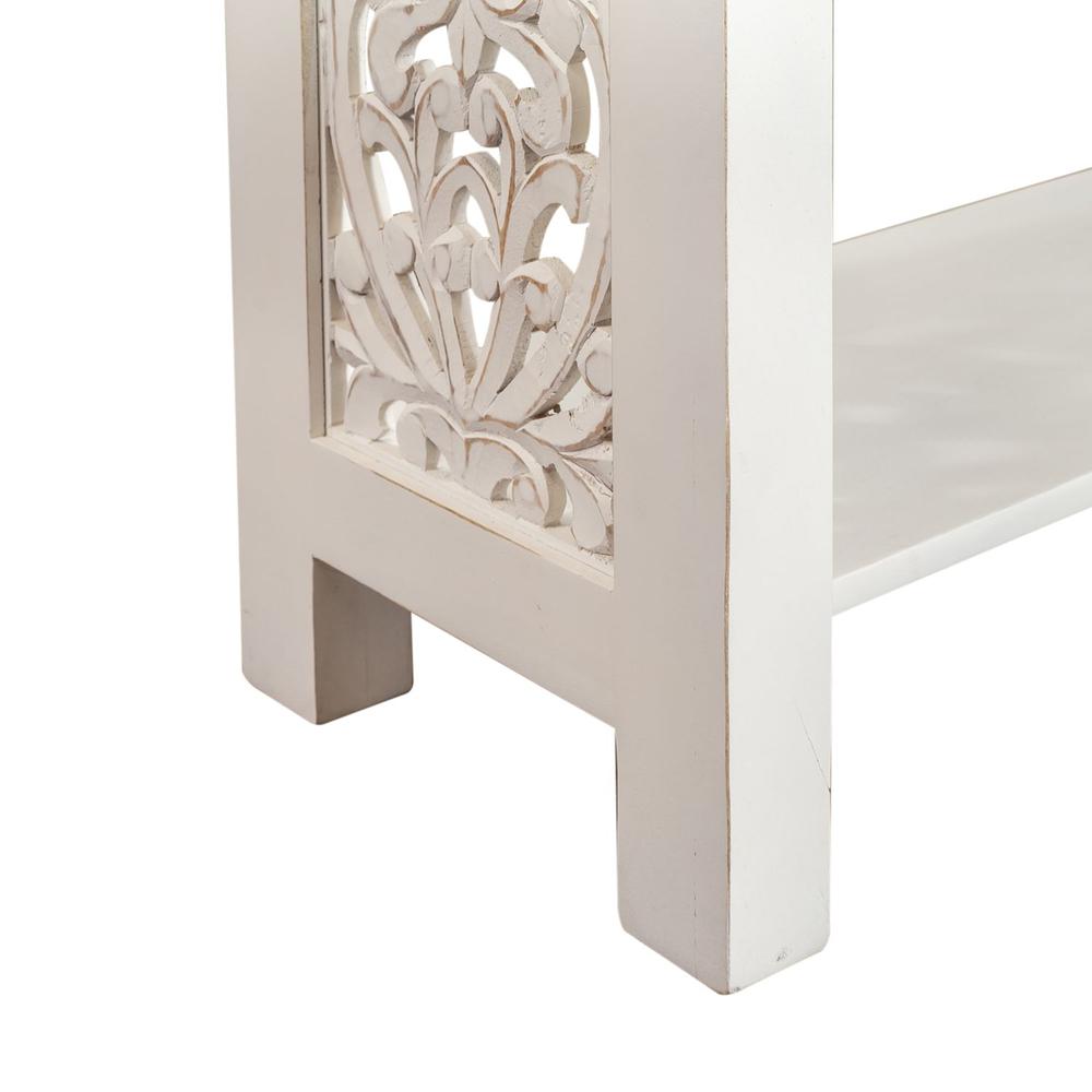 Trellis Lane Accent Bookcase in Weathered White, Black