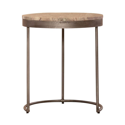 Eclipse Nesting Tables in Graystone Marble Topw/ Pewter Metal