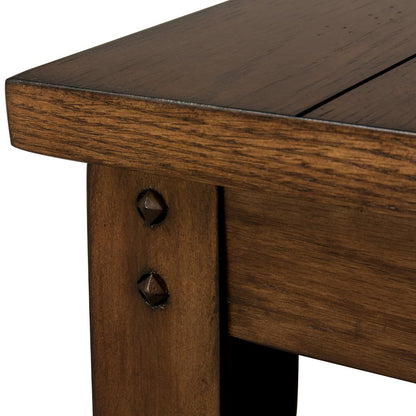 Lake House Tiered Table in Rustic Brown Oak