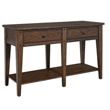 Lake House Sofa Table in Rustic Brown Oak