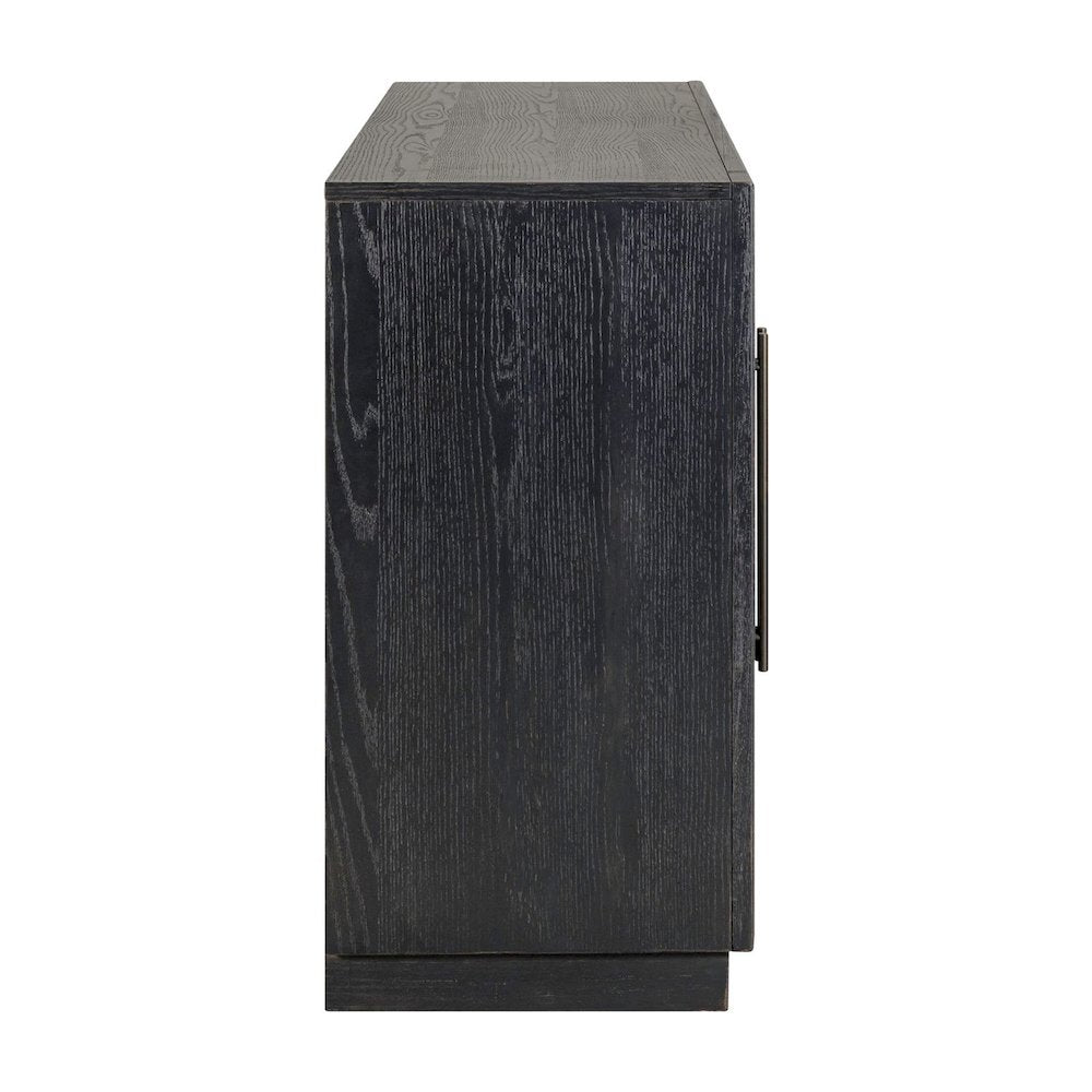 Archway 4 Door Accent Cabinet with Glass Door for Living Room - Charcoal