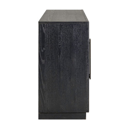 Archway 4 Door Accent Cabinet with Glass Door for Living Room - Charcoal