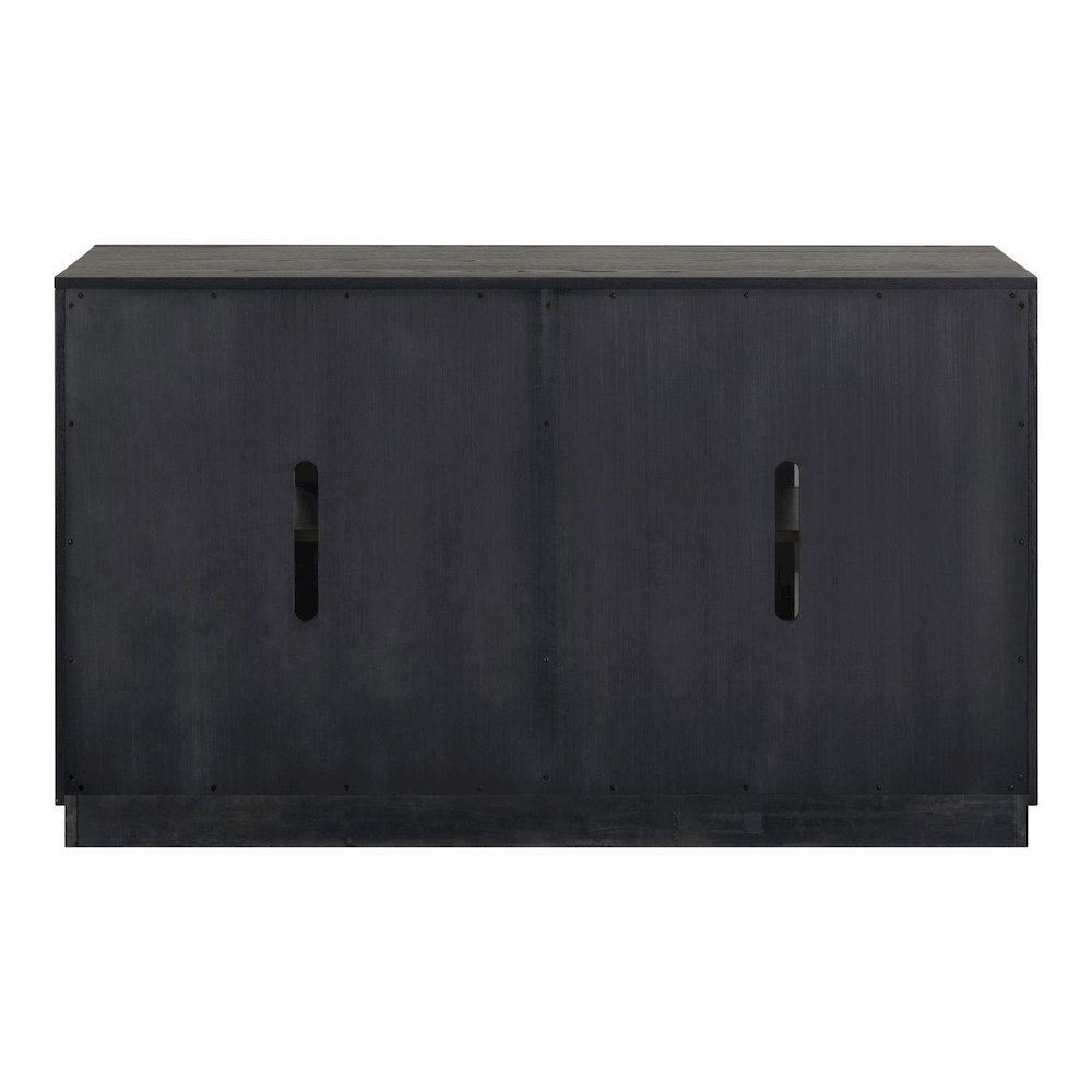 Archway 4 Door Accent Cabinet with Glass Door for Living Room - Charcoal