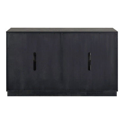 Archway 4 Door Accent Cabinet with Glass Door for Living Room - Charcoal