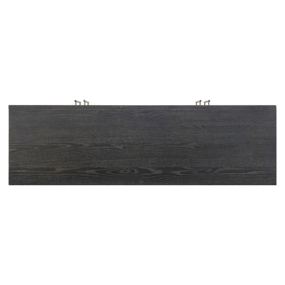 Archway 4 Door Accent Cabinet with Glass Door for Living Room - Charcoal