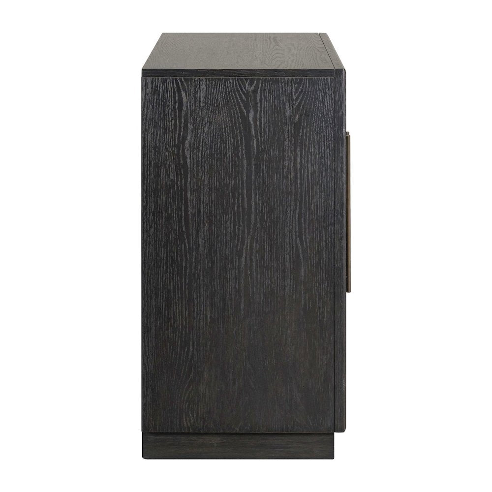 Archway 2 Door Accent Cabinet with Glass Door for Living Room - Charcoal