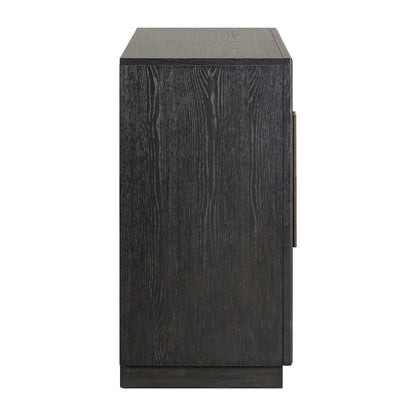Archway 2 Door Accent Cabinet with Glass Door for Living Room - Charcoal