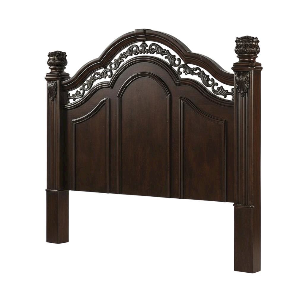 Cognac King Poster Headboard Solid and Manufactured Wood Traditional Design