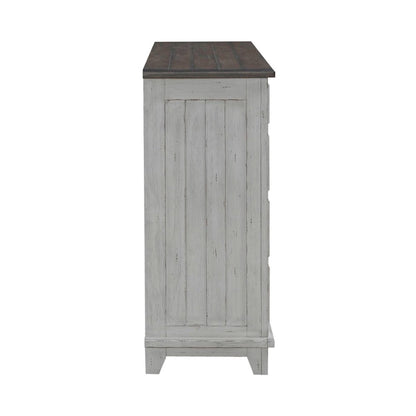 River Place 2 Door 9 Drawer Bedroom Dresser Cottage - Riverstone White & Tobacco