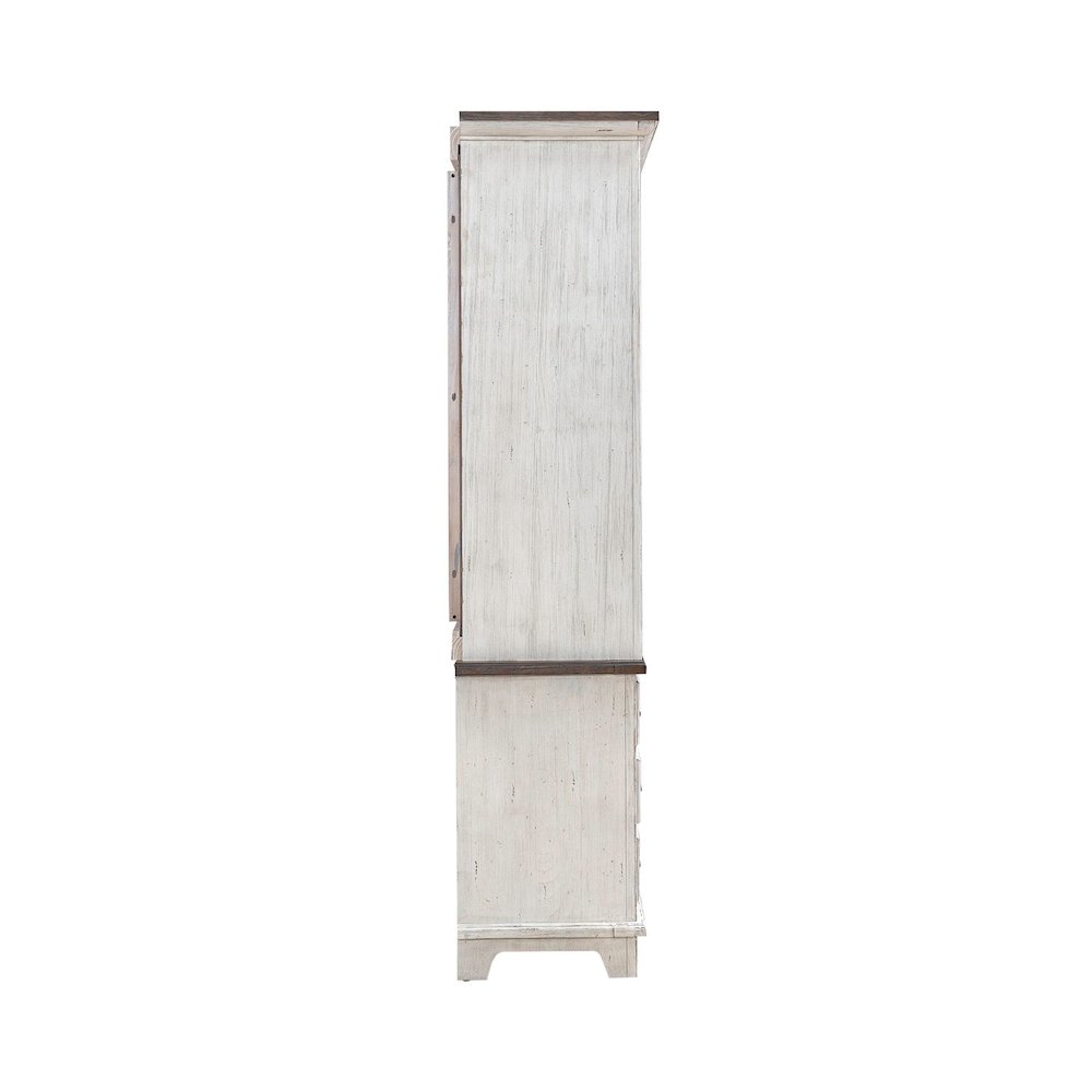 River Place Entertainment Center with Piers - Riverstone White & Tobacco