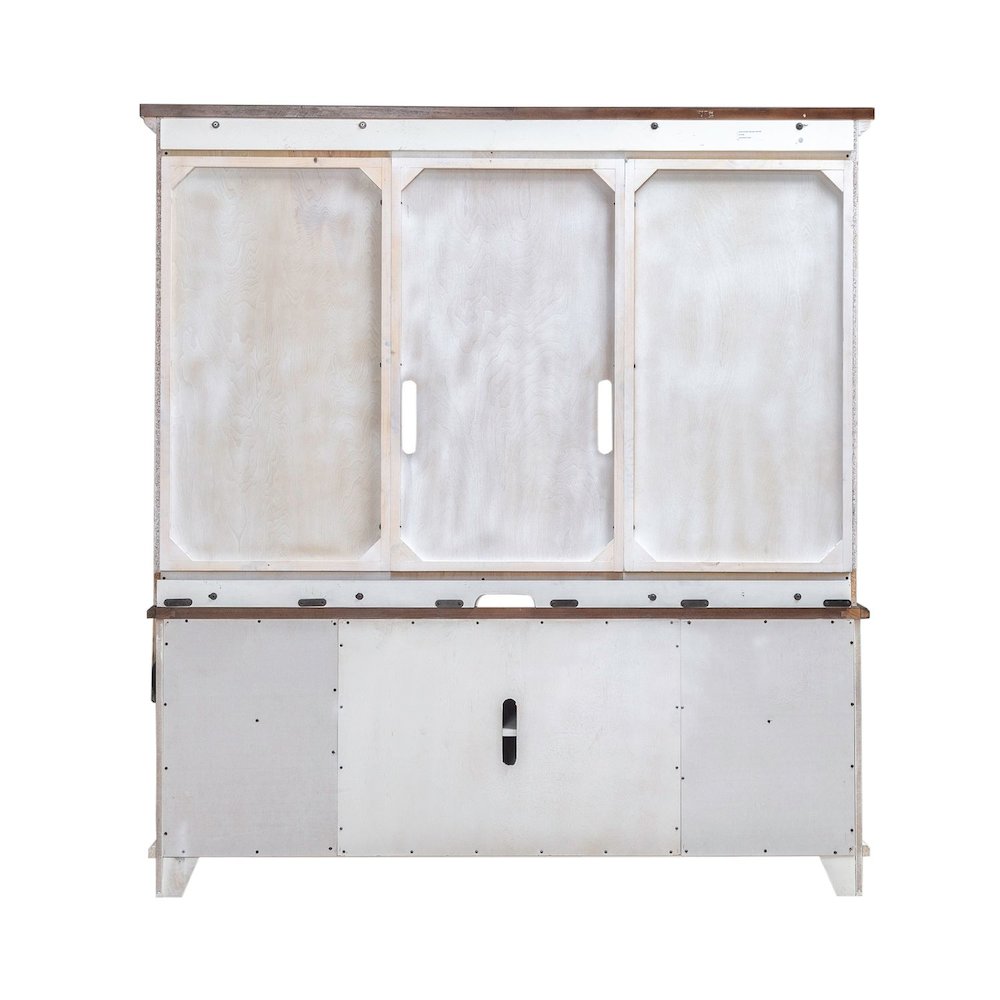 River Place Entertainment Center with Piers - Riverstone White & Tobacco