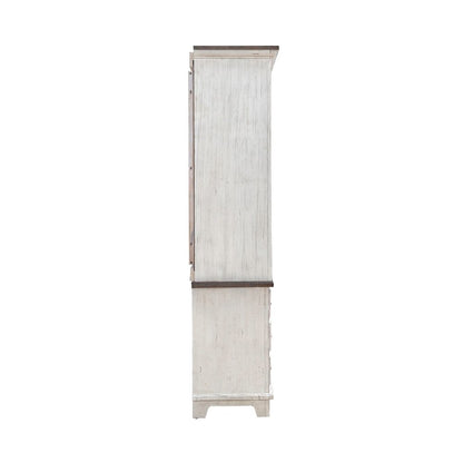 River Place Entertainment Center for Living Room - Riverstone White & Tobacco