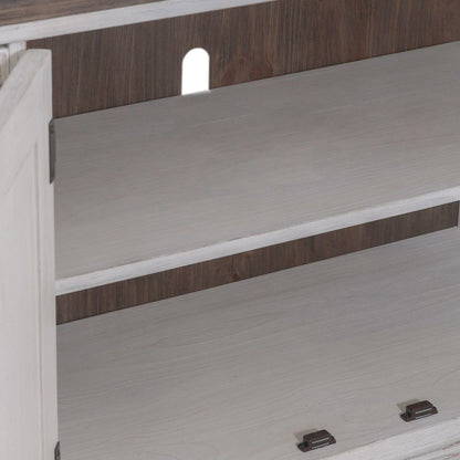 River Place 75 Inch Entertainment Console - Riverstone White & Tobacco