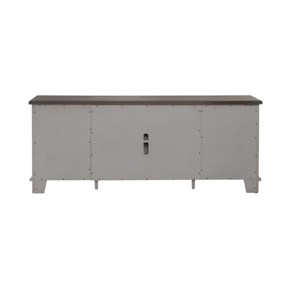River Place 75 Inch Entertainment Console - Riverstone White & Tobacco