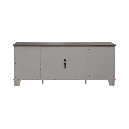 River Place 75 Inch Entertainment Console - Riverstone White & Tobacco
