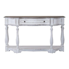 Antique White Console Table with Drawer and Bottom Shelf for Hallway