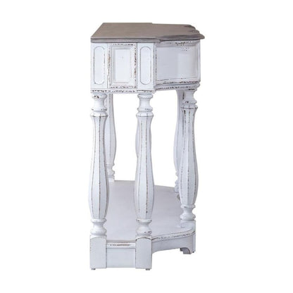Antique White Console Table with Drawer and Bottom Shelf for Hallway
