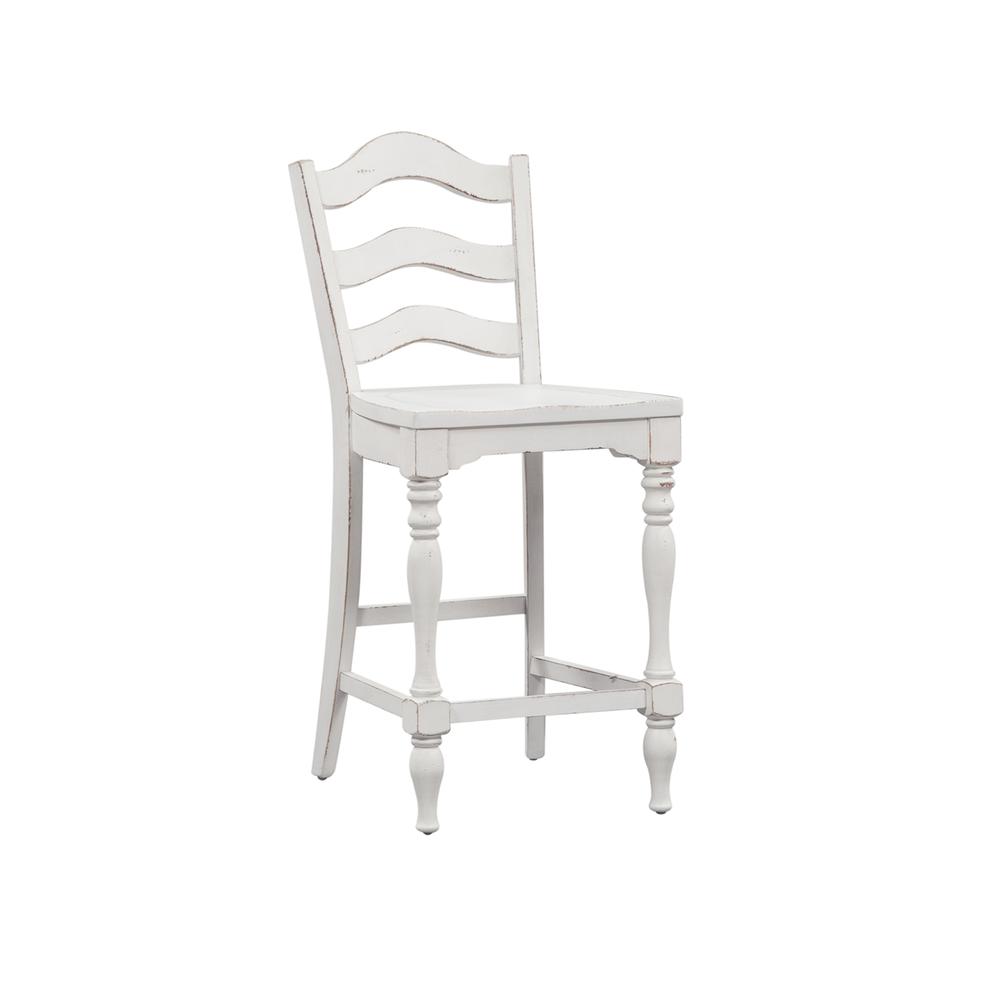 Magnolia Manor Ladder Back Counter Chair (RTA)-Set of 2 in Antique White