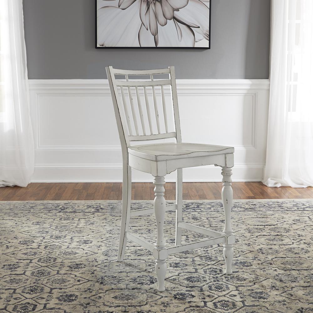 Magnolia Manor Spindle Back Counter Chair (RTA)-Set of 2 in Antique White