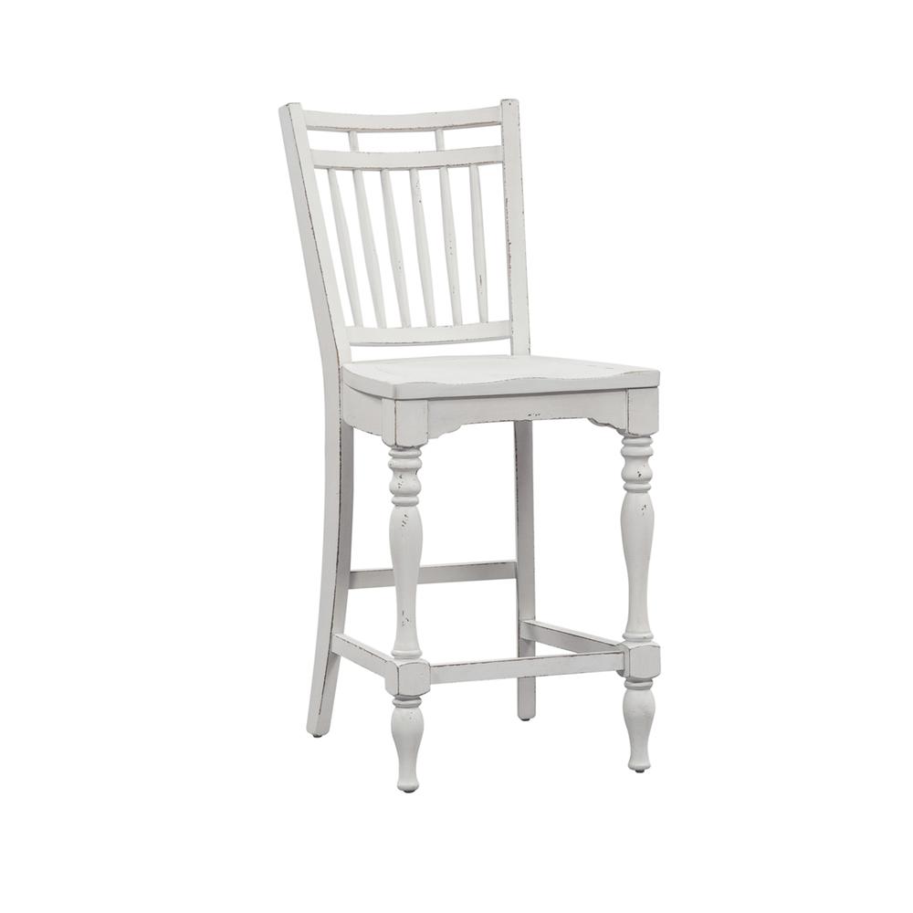 Magnolia Manor Spindle Back Counter Chair (RTA)-Set of 2 in Antique White