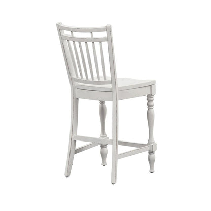 Magnolia Manor Spindle Back Counter Chair (RTA)-Set of 2 in Antique White