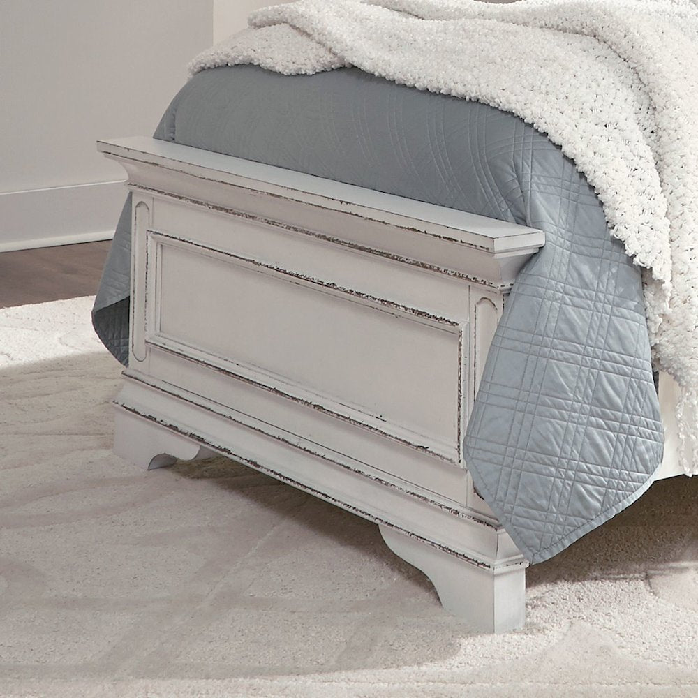 Magnolia Manor Full Panel Bed Footboard - Antique White & Weathered Bark