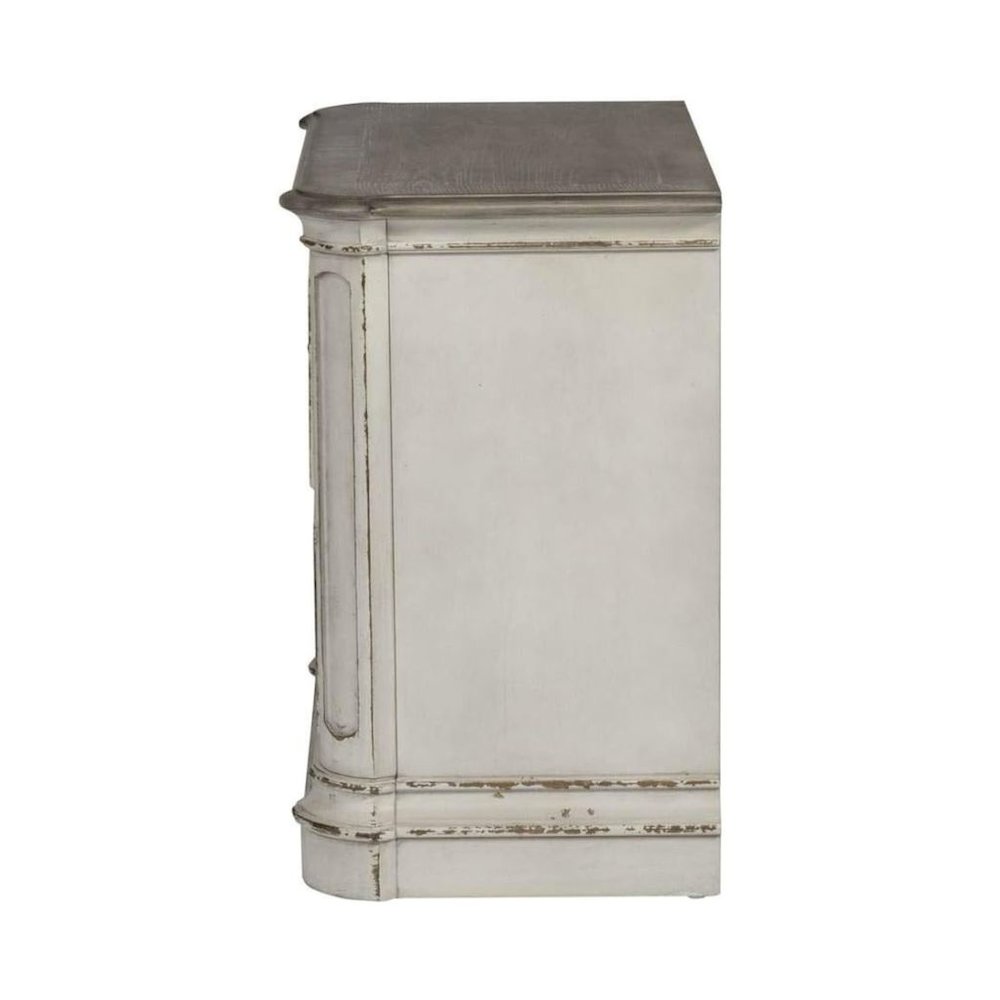 Antique White Nightstand with 2 Drawers, Vintage Bedroom Accent Piece
