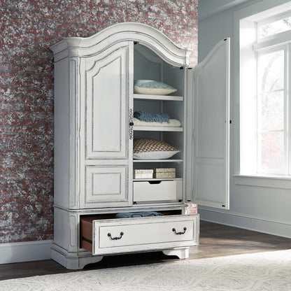 Magnolia Manor Armoire in Antique White
