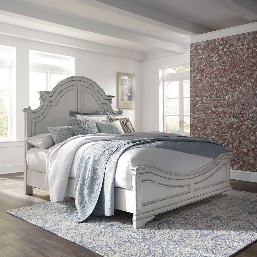 Magnolia Manor California King Panel Bed in Antique White