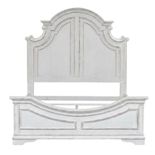 Solid Wood King Bed Frame and Headboard, European Traditional Panel Bed, White