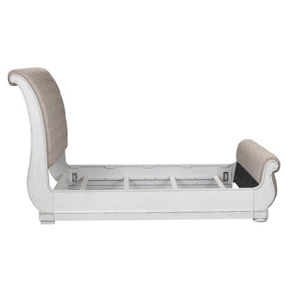 Magnolia Manor Queen Upholstered Sleigh Bed in Antique White