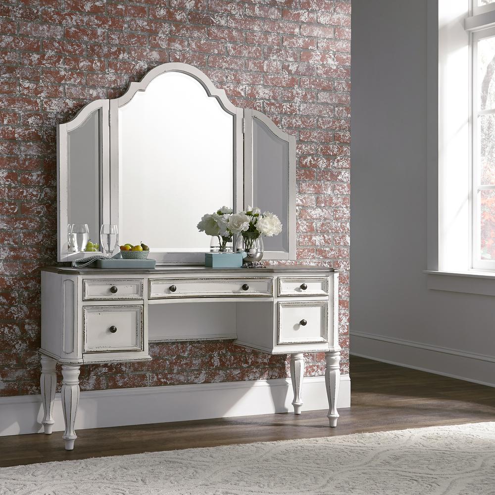 Magnolia Manor 3 Piece Vanity Set in Antique White