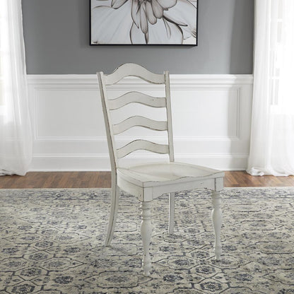 Magnolia Manor Ladder Back Side Chair (RTA)-Set of 2 in Antique White