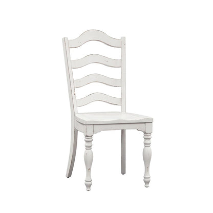 Magnolia Manor Ladder Back Side Chair (RTA)-Set of 2 in Antique White