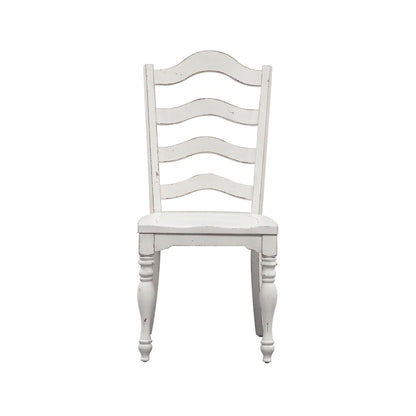 Magnolia Manor Ladder Back Side Chair (RTA)-Set of 2 in Antique White