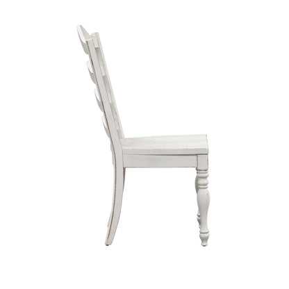 Magnolia Manor Ladder Back Side Chair (RTA)-Set of 2 in Antique White