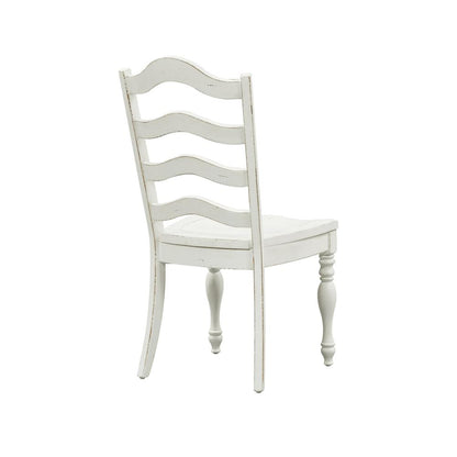 Magnolia Manor Ladder Back Side Chair (RTA)-Set of 2 in Antique White