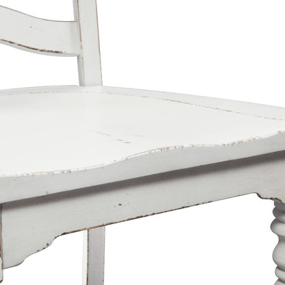 Magnolia Manor Ladder Back Side Chair (RTA)-Set of 2 in Antique White