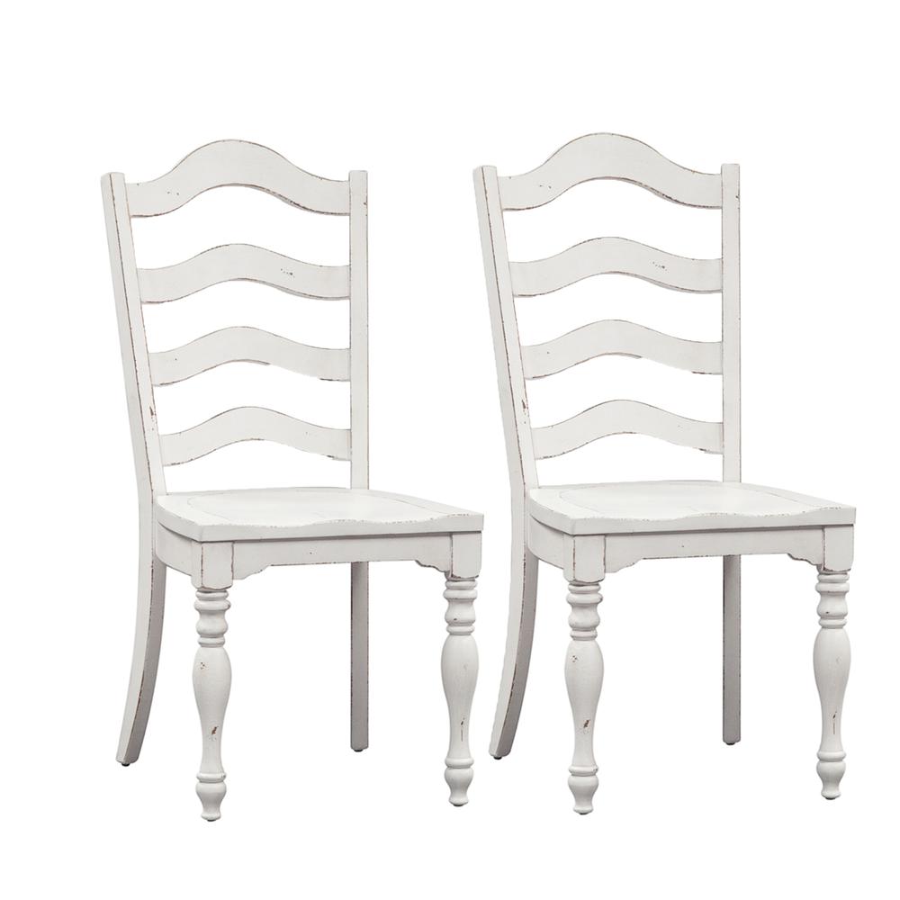 Magnolia Manor Ladder Back Side Chair (RTA)-Set of 2 in Antique White
