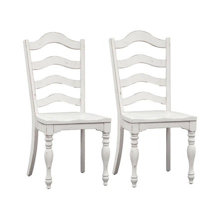 Magnolia Manor Ladder Back Side Chair (RTA)-Set of 2 in Antique White