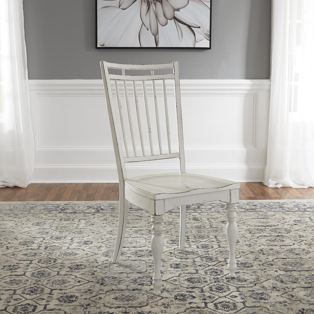 Magnolia Manor Spindle Back Side Chair (RTA)-Set of 2 in Antique White