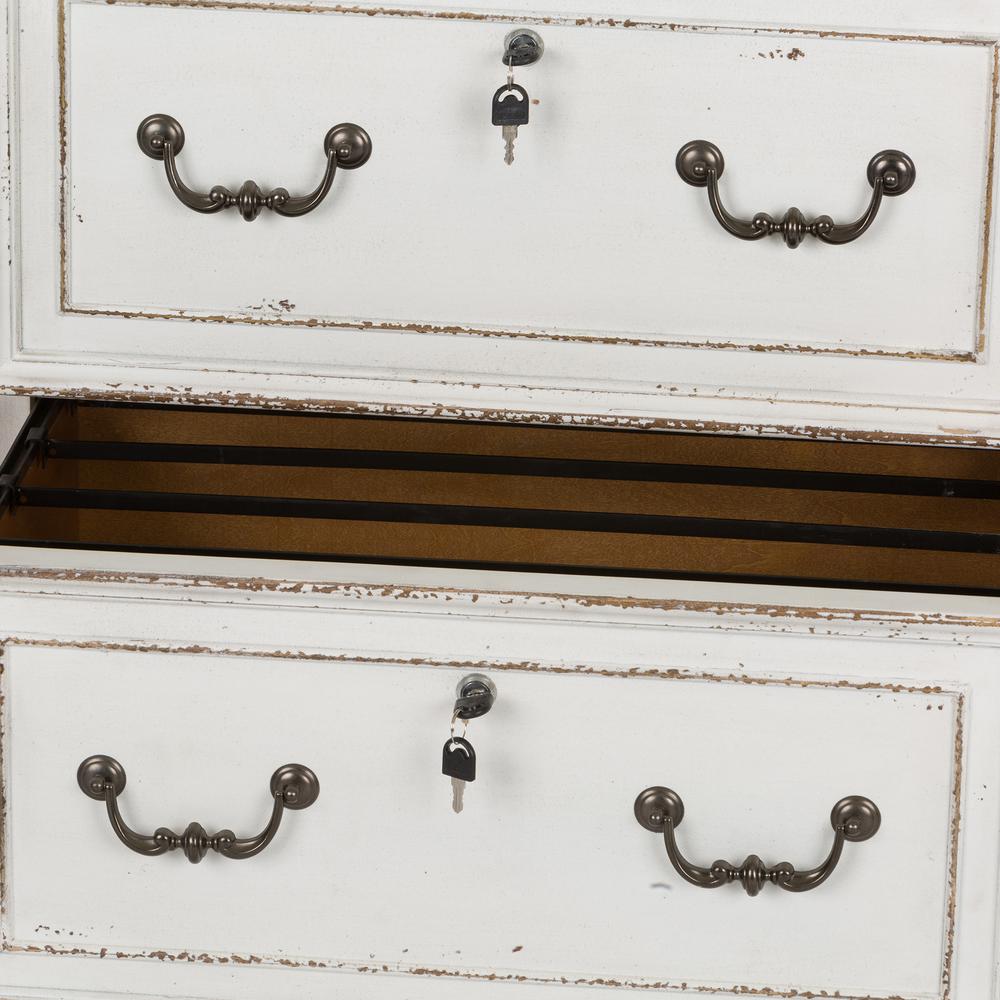 Magnolia Manor Jr Executive Media Lateral File in Antique White