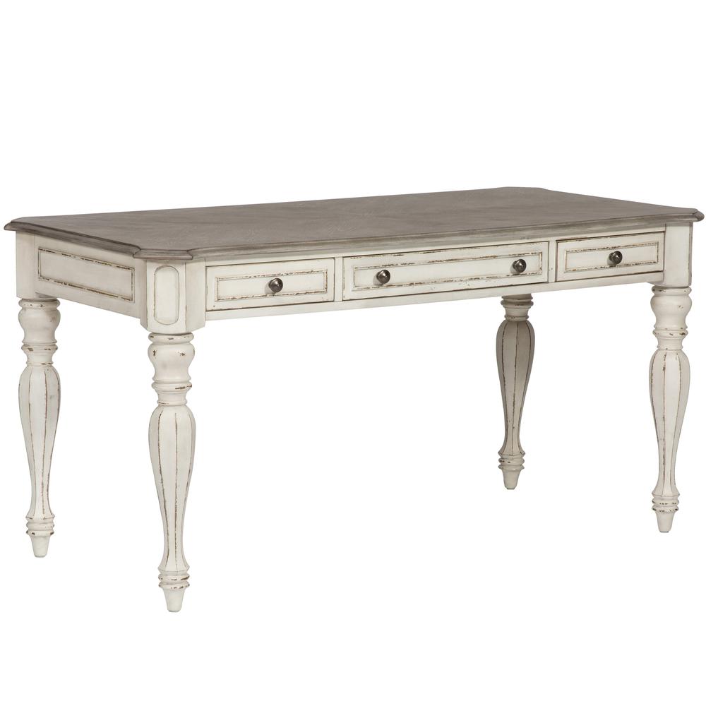 Magnolia Manor 3 Piece Desk & Hutch Set in Antique White