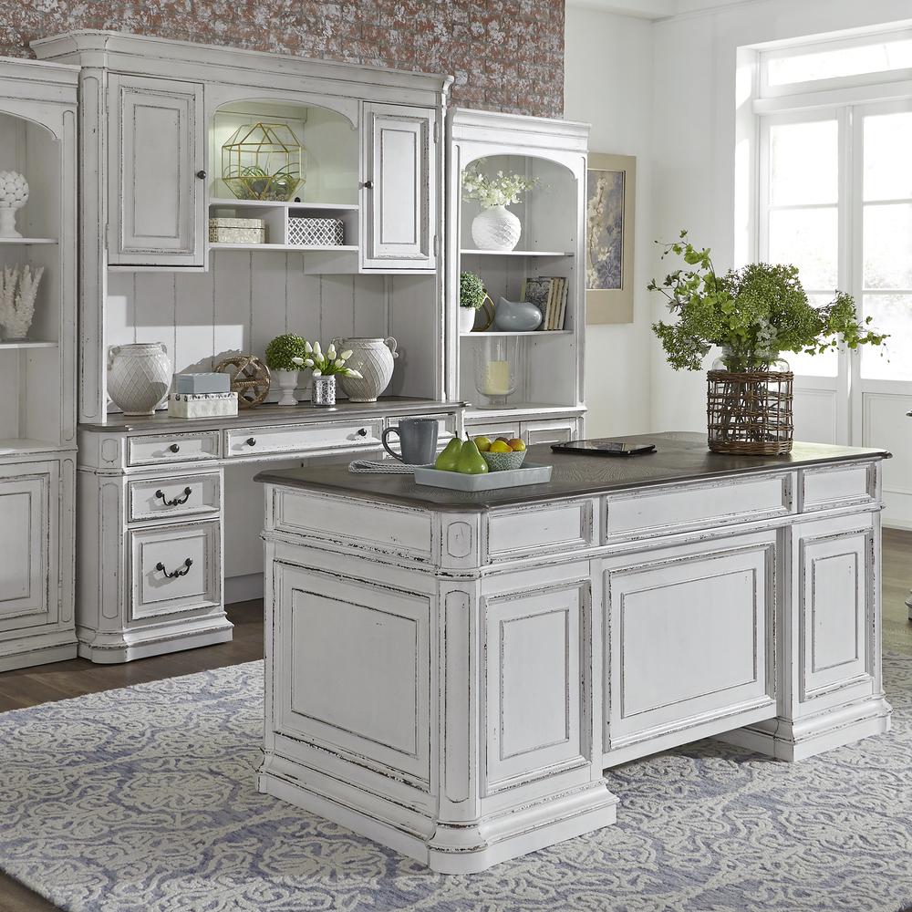Magnolia Manor Complete 5 Piece Desk in Antique White