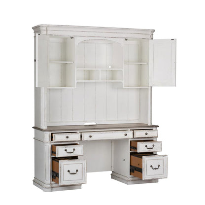 Magnolia Manor Complete 5 Piece Desk in Antique White