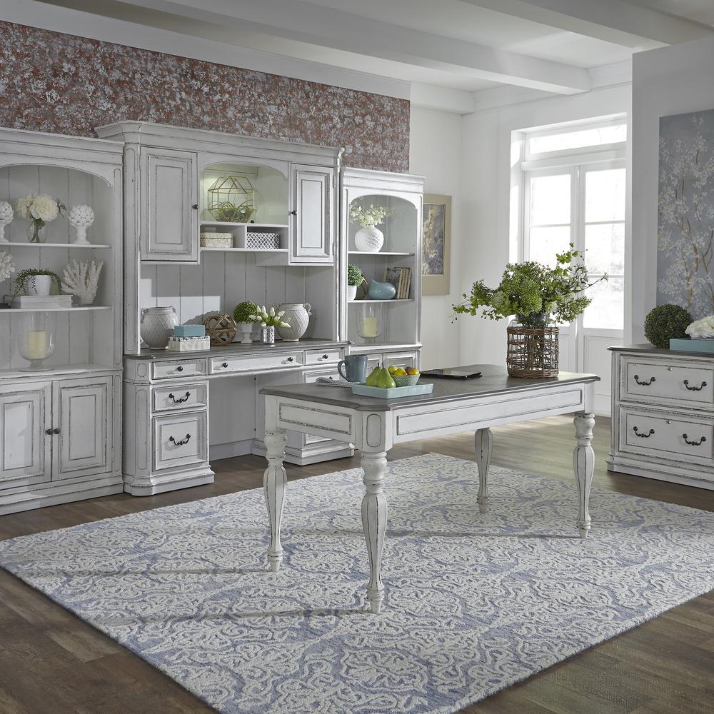 Magnolia Manor Credenza & Hutch in Antique White