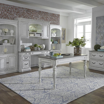 Magnolia Manor Credenza & Hutch in Antique White
