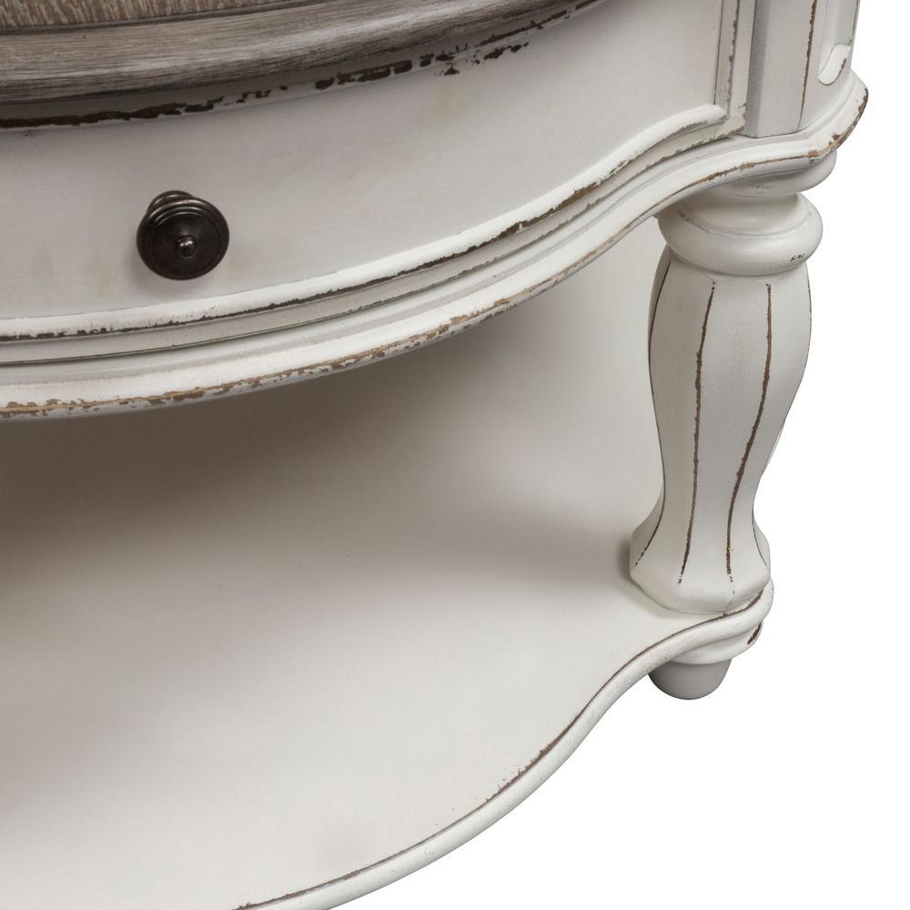 Magnolia Manor Round Cocktail Table in Antique White