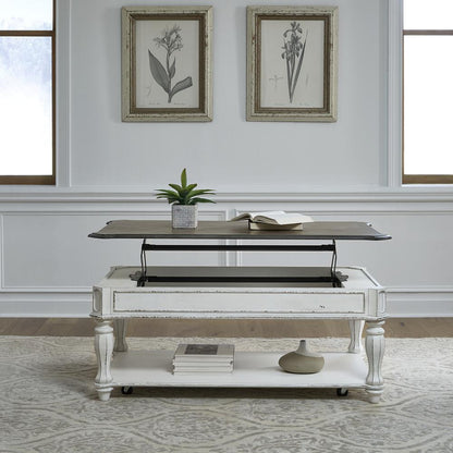 Magnolia Manor Lift Top Cocktail Table in Antique White