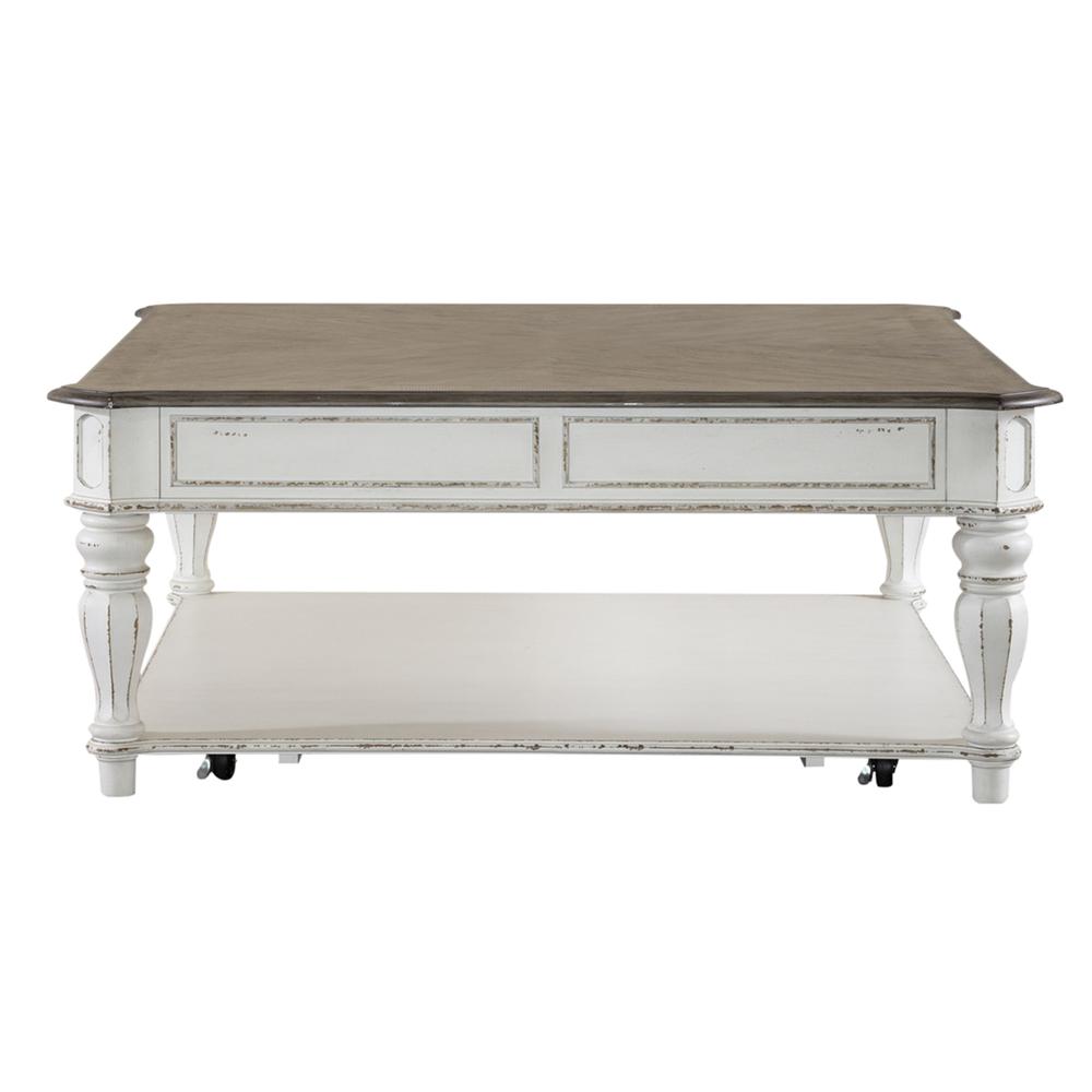Magnolia Manor Oversized Square Cocktail Table in Antique White
